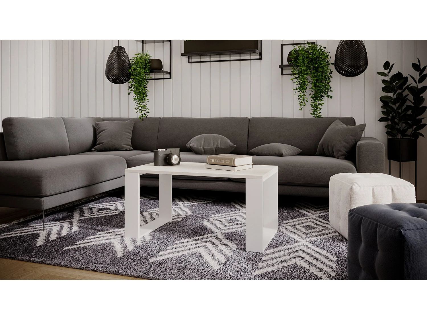 Table basse RICO 91 Cascina Pin / Blanc