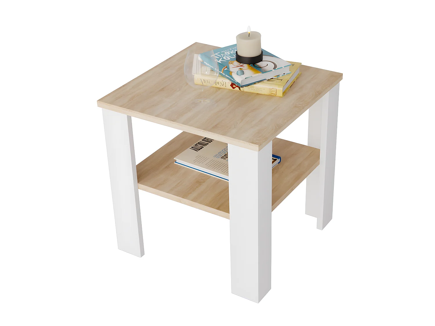 Table basse LARA 53 Bardolino Chêne / Blanc