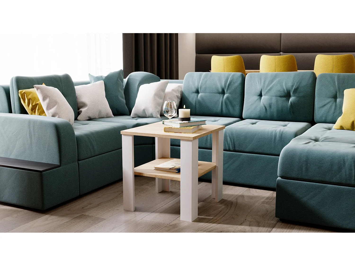 Table basse LARA 53 Bardolino Chêne / Blanc