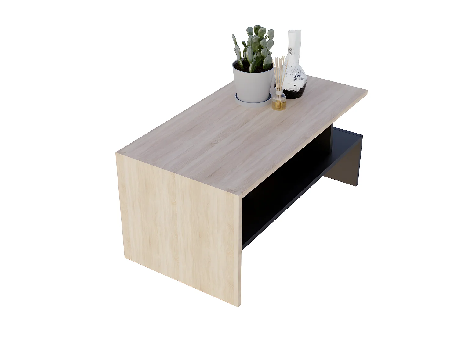 Table basse JULA 93 Bardolino Chêne / Noir