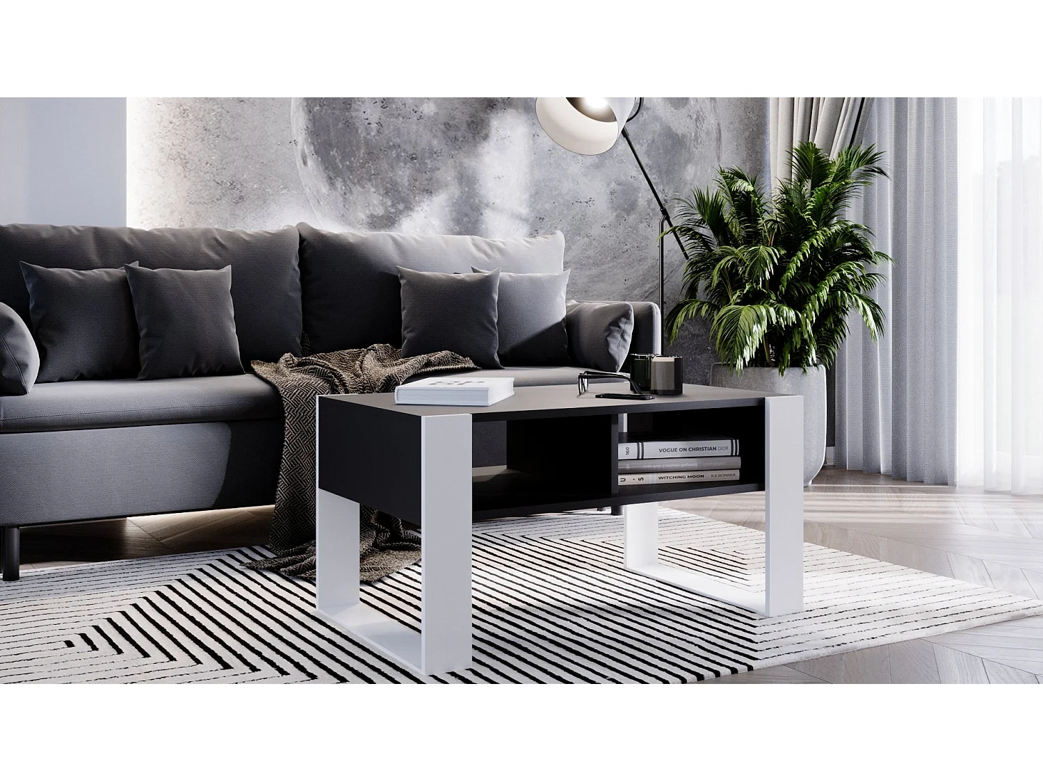 Table basse KORA 92 Noir / Blanc