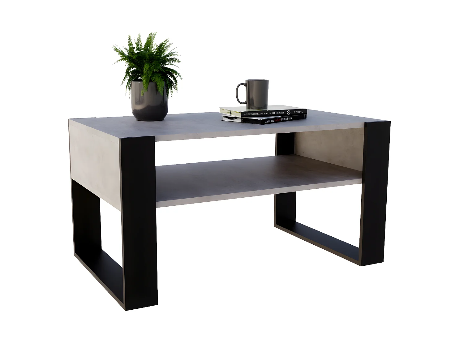 Couchtisch KARO 92 Chicago Beton / Schwarz