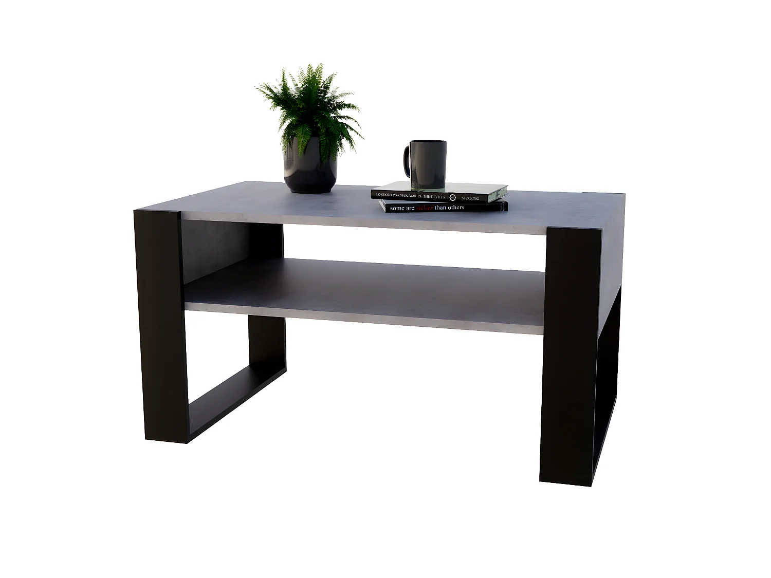 Couchtisch KARO 92 Chicago Beton / Schwarz