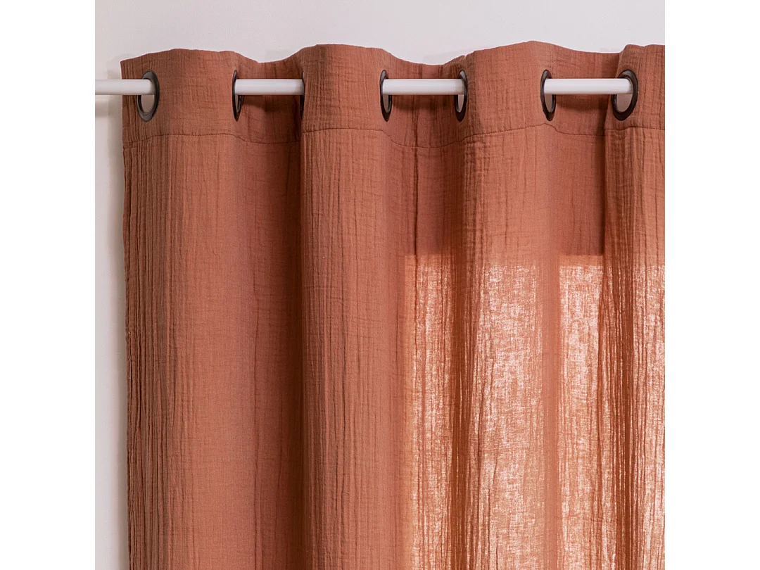 Rideau à œillets en coton Rose Antique 130 x 260 cm