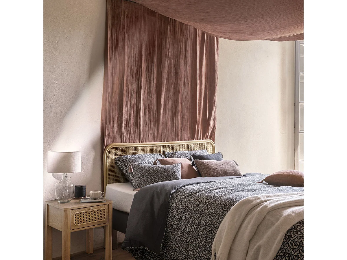 Einfarbiger Vorhang aus Baumwollgaze 130 x 260 cm