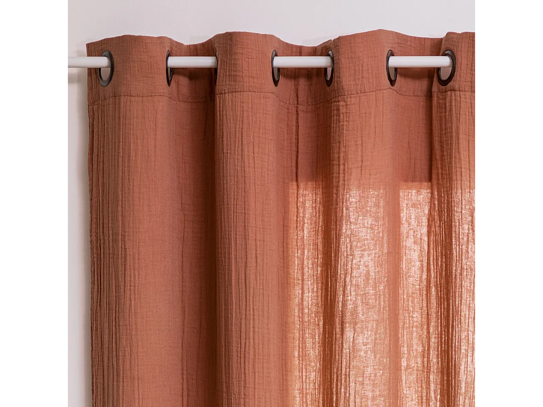 Rideau à œillets en coton Rose Antique 130 x 260 cm