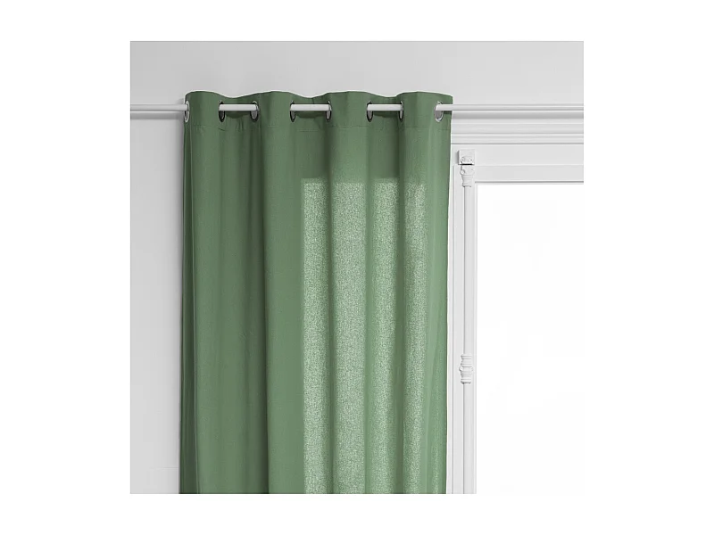 Rideau à œillets en Coton Vert Céladon 135 x 240 cm