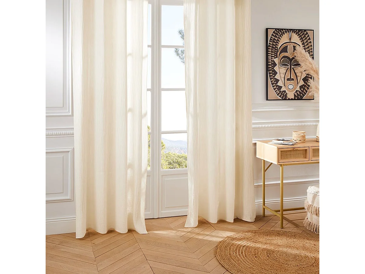 Rideau liso de gasa de algodón 130 x 260 cm