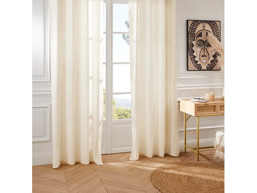 Rideau liso de gasa de algodón 130 x 260 cm