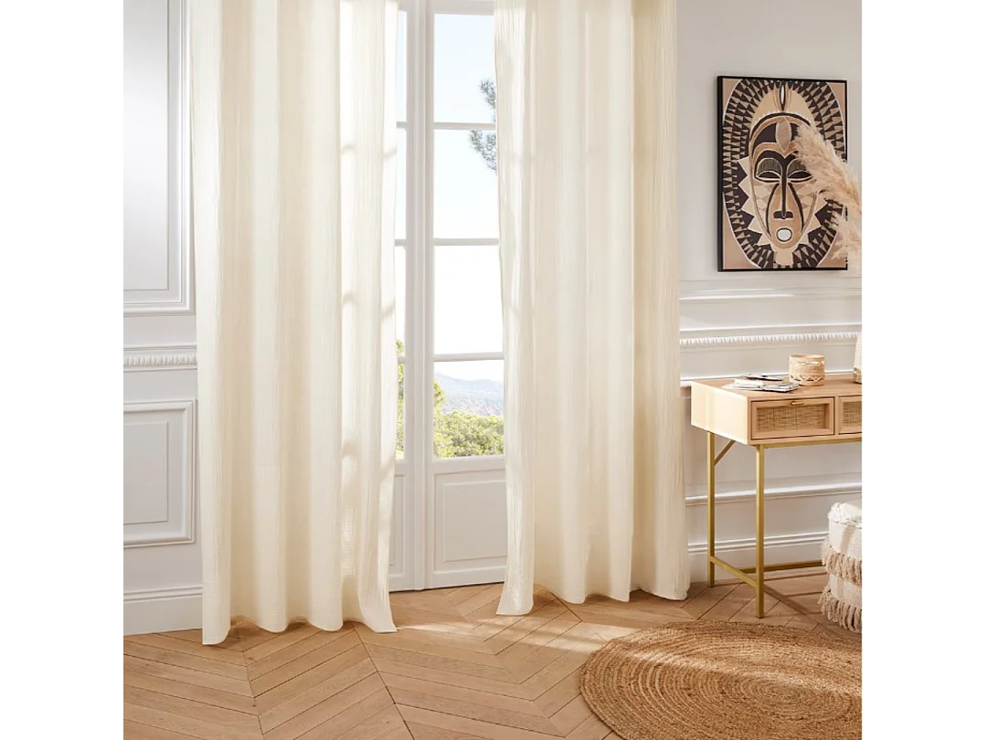 Einfarbiger Vorhang aus Baumwollgaze 130 x 260 cm