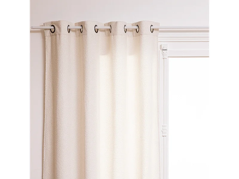 Rideau à œillets Tissu Blanc à bouclettes 140 x 260 cm