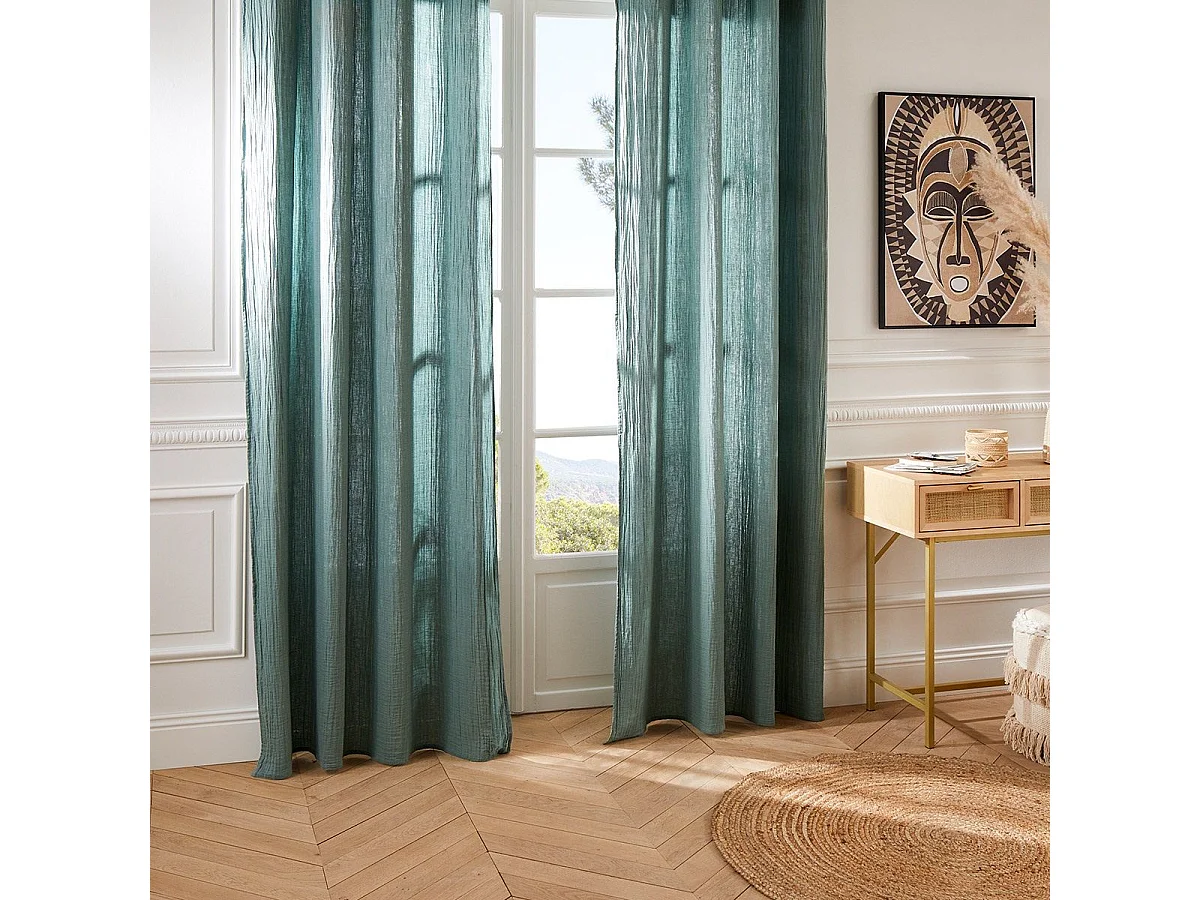 Einfarbiger Vorhang aus Baumwollgaze 130 x 260 cm