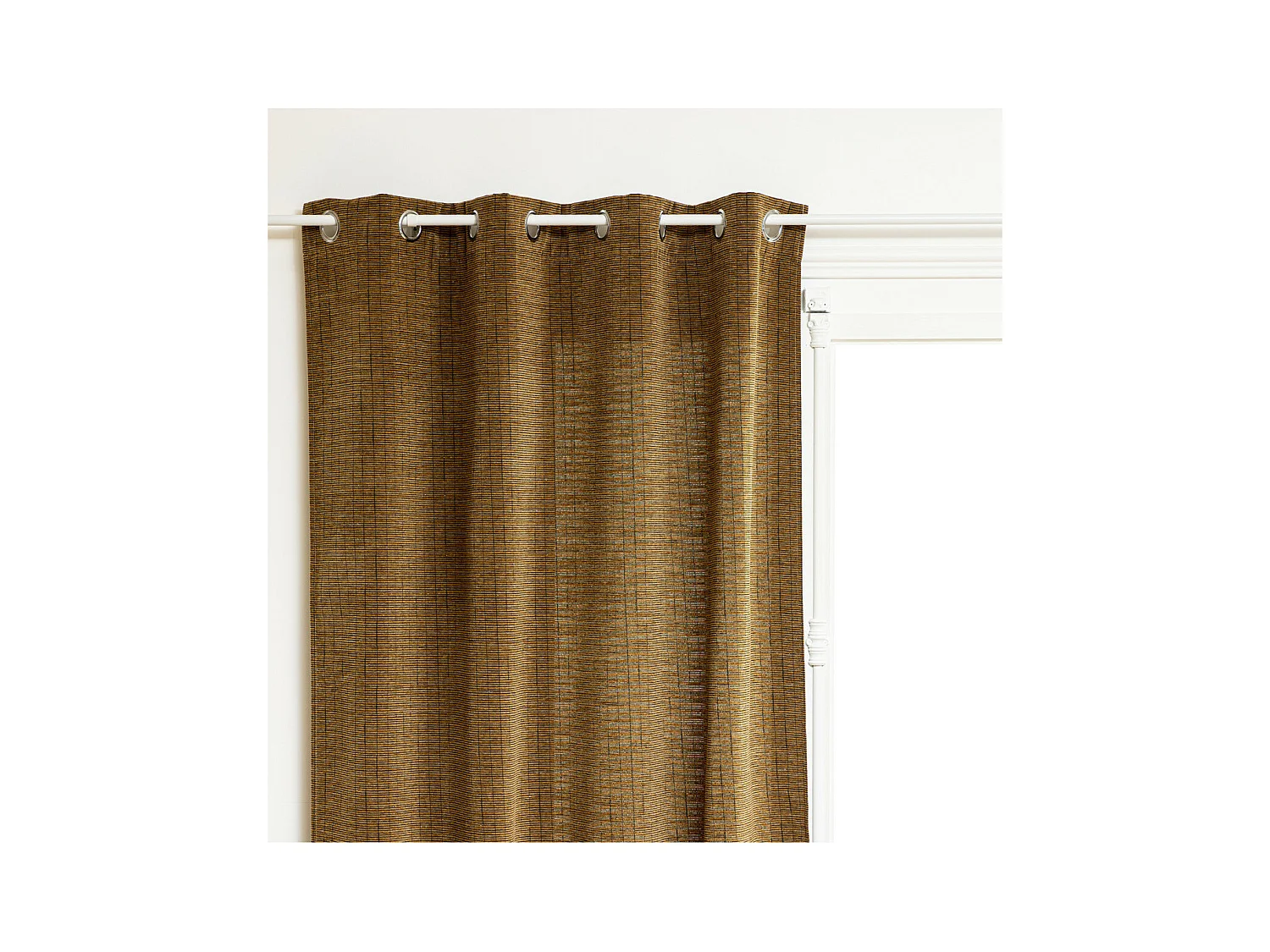 Rideau à œillets Tissu Chenille Marron Camel 140 x 260 cm