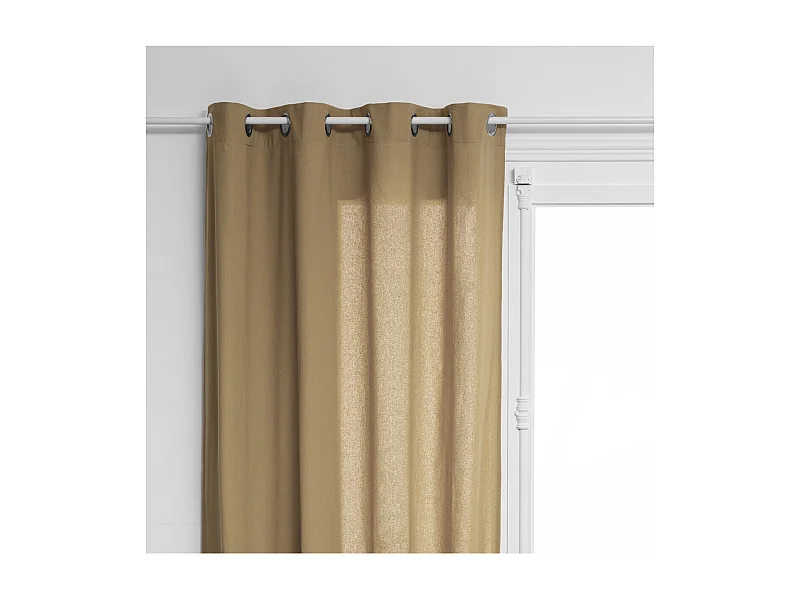 Rideau à œillets en Coton Beige Lin 135 x 240 cm