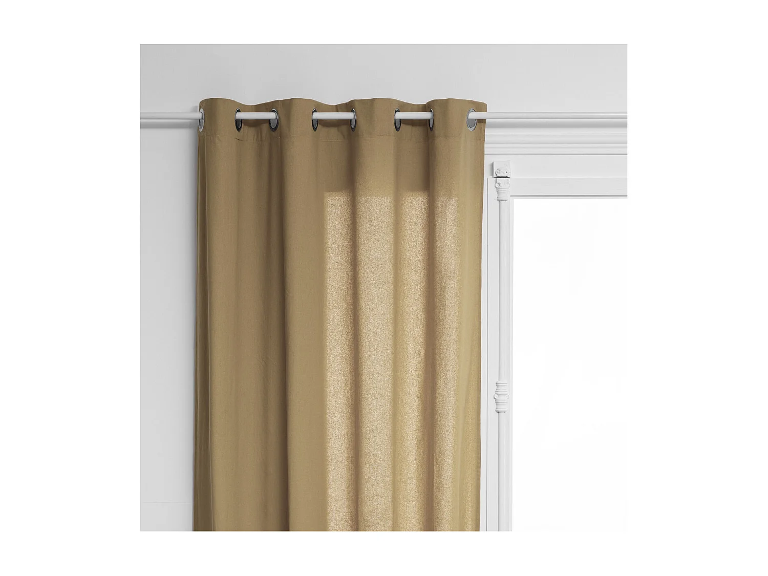 Rideau à œillets en Coton Beige Lin 135 x 240 cm