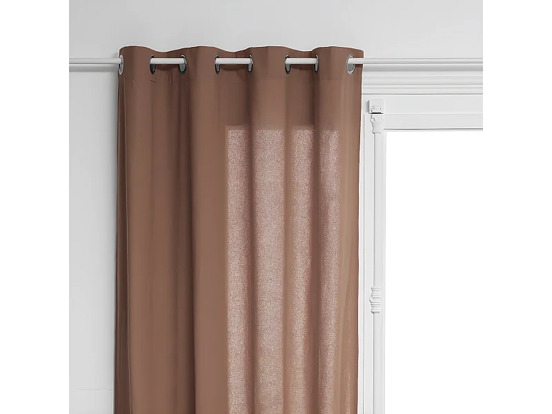 Rideau à œillets en Coton Marron Taupe 135 x 240 cm