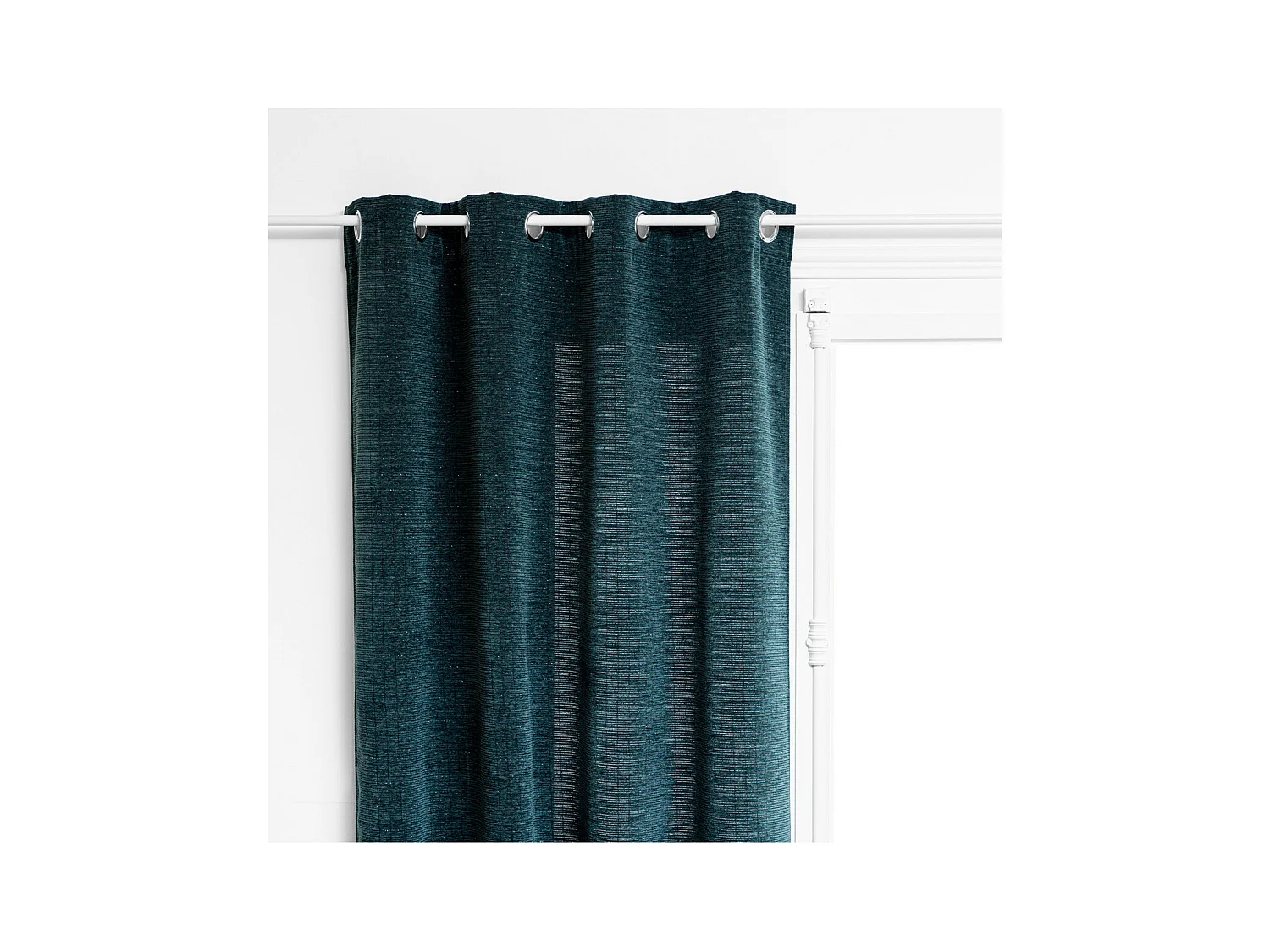 Rideau à œillets Tissu Chenille Bleu 140 x 260 cm