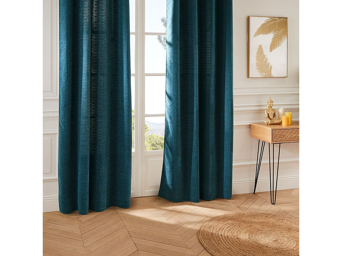 Cortina opaca con ojales de lurex 140 x 260 cm