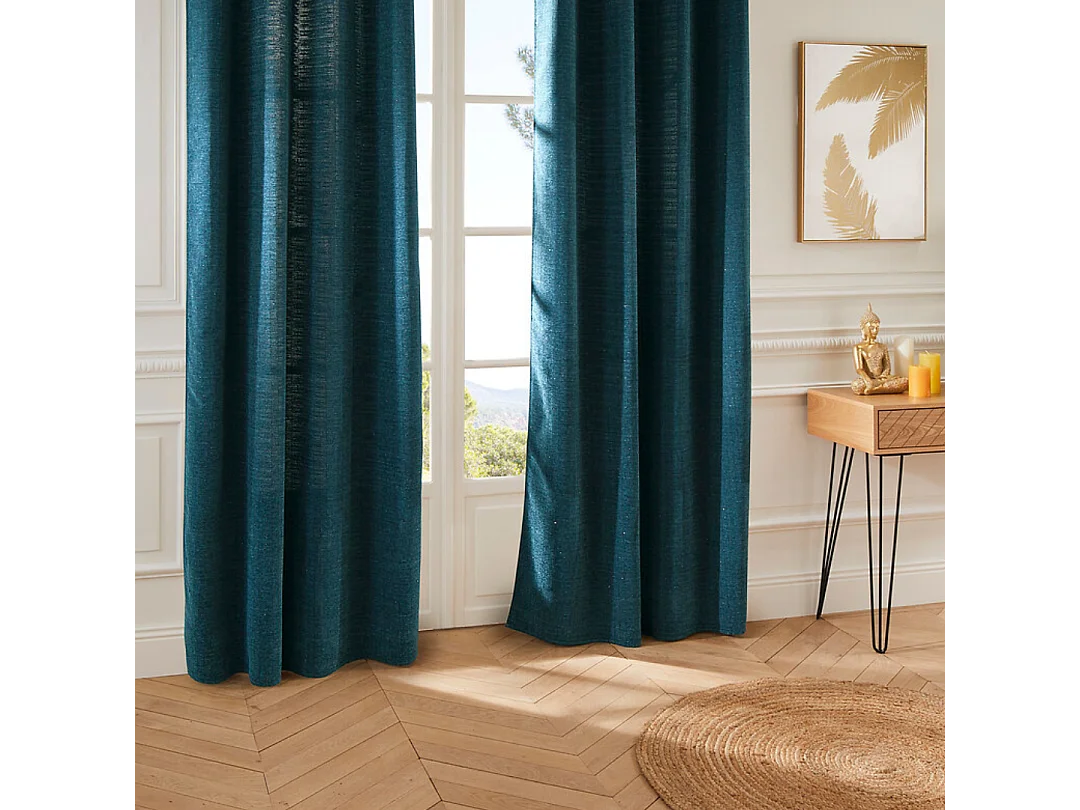 Verdunkelnder Vorhang mit Ösen und Lurex 140 x 260 cm