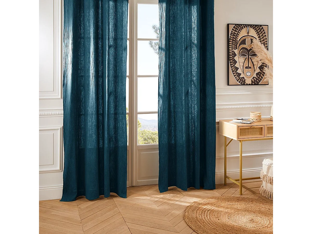 Rideau liso de gasa de algodón 130 x 260 cm