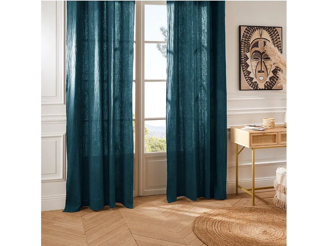 Einfarbiger Vorhang aus Baumwollgaze 130 x 260 cm