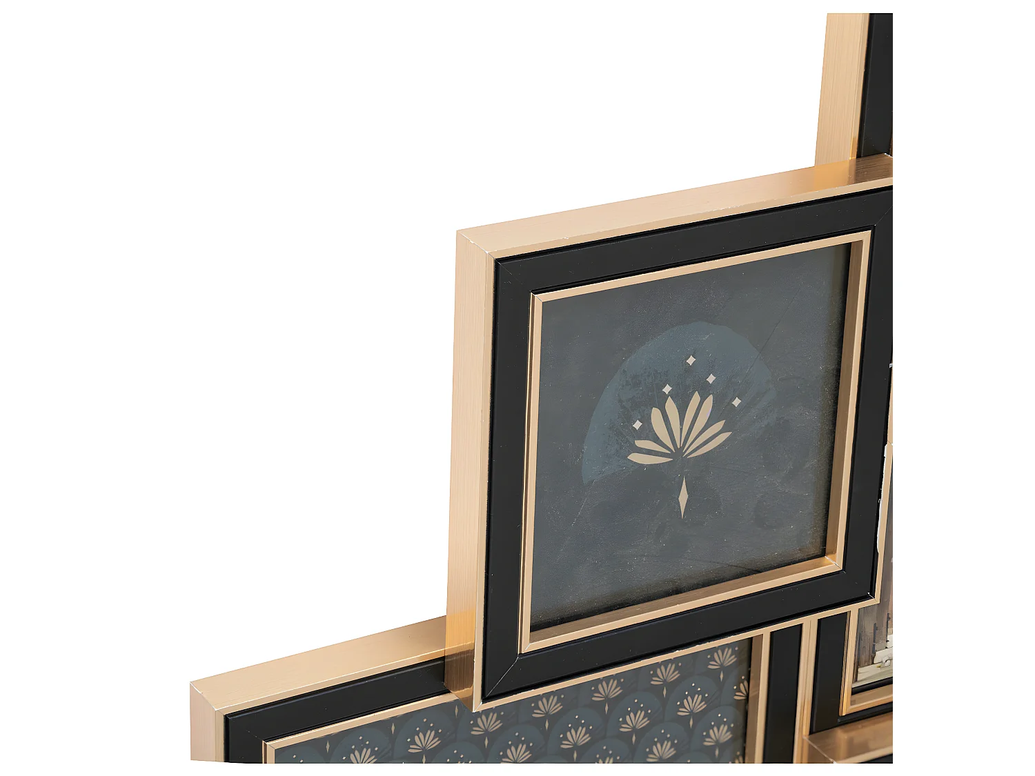 Pêle-mêle Multivues 11 Photos en bois et verre 62 x 49.5 cm