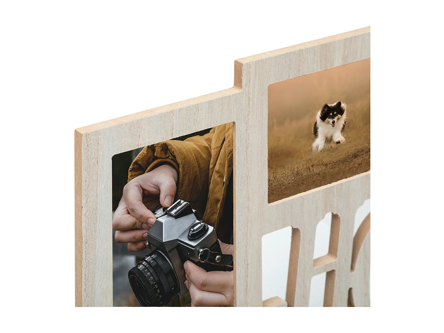 Pêle-mêle Multivues 8 Photos en bois et verre 60.5 x 38.5 cm