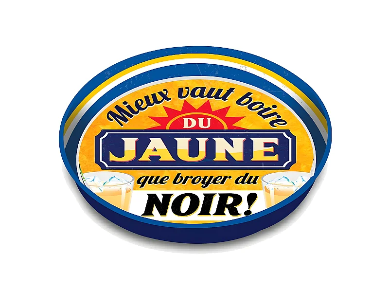 Plateau métallique BOIRE DU JAUNE