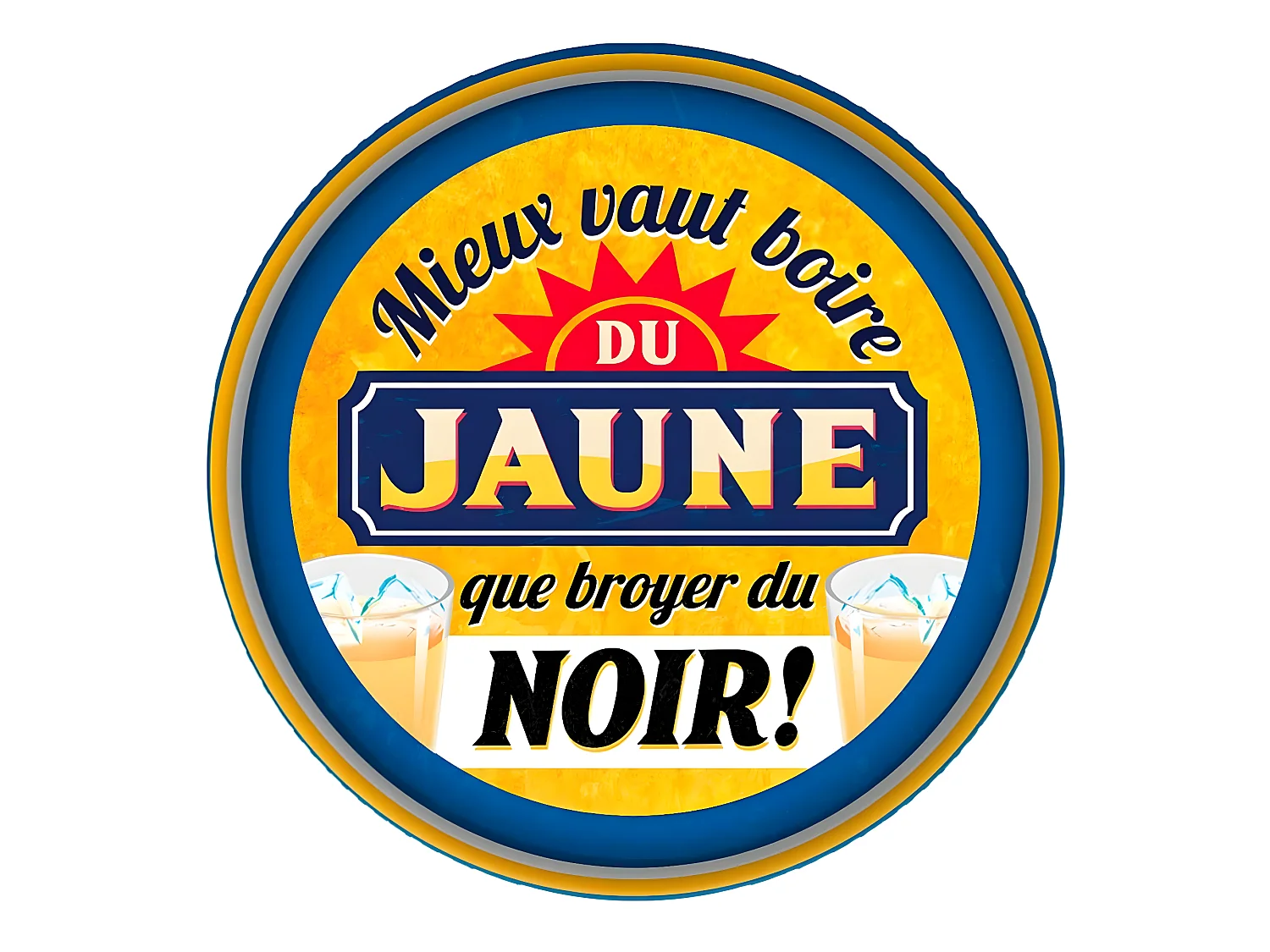Plateau métallique BOIRE DU JAUNE
