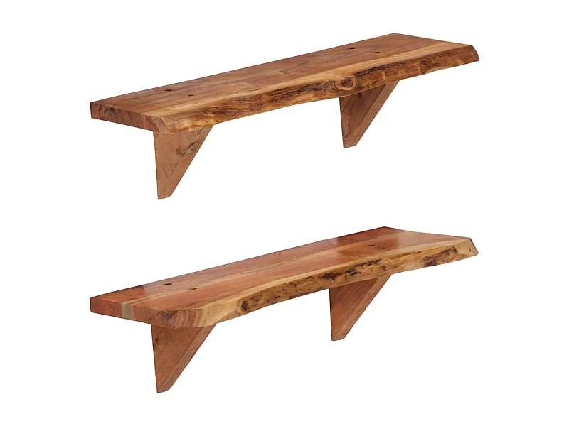 Wandregale 2 Stk. 60 x 20 x 18 cm Massivholz Akazie