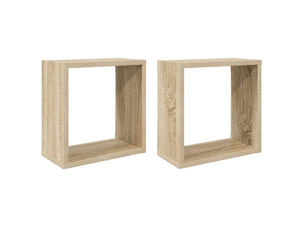 Étagères cube murales 2 pcs chêne sonoma 30x15x30 cm