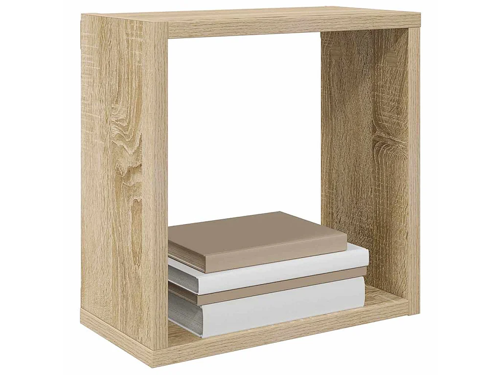 Étagères cube murales 2 pcs chêne sonoma 30x15x30 cm
