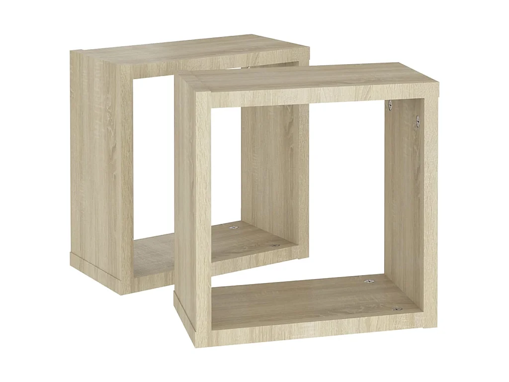Étagères cube murales 2 pcs chêne sonoma 30x15x30 cm
