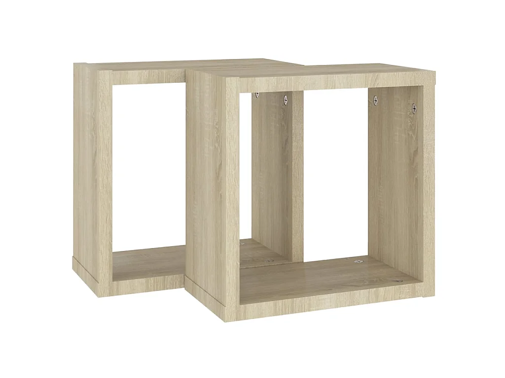 Étagères cube murales 2 pcs chêne sonoma 30x15x30 cm