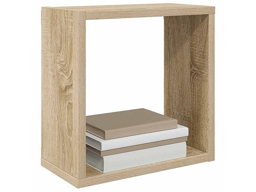 Étagères cube murales 2 pcs chêne sonoma 30x15x30 cm