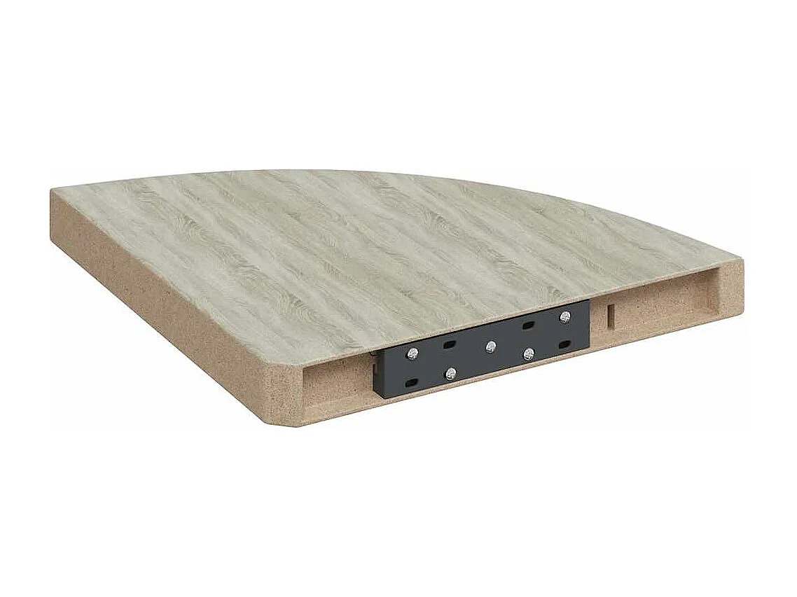 Hoekwandschappen 4 st 35x35x3,8 cm MDF eikenkleurig en wit