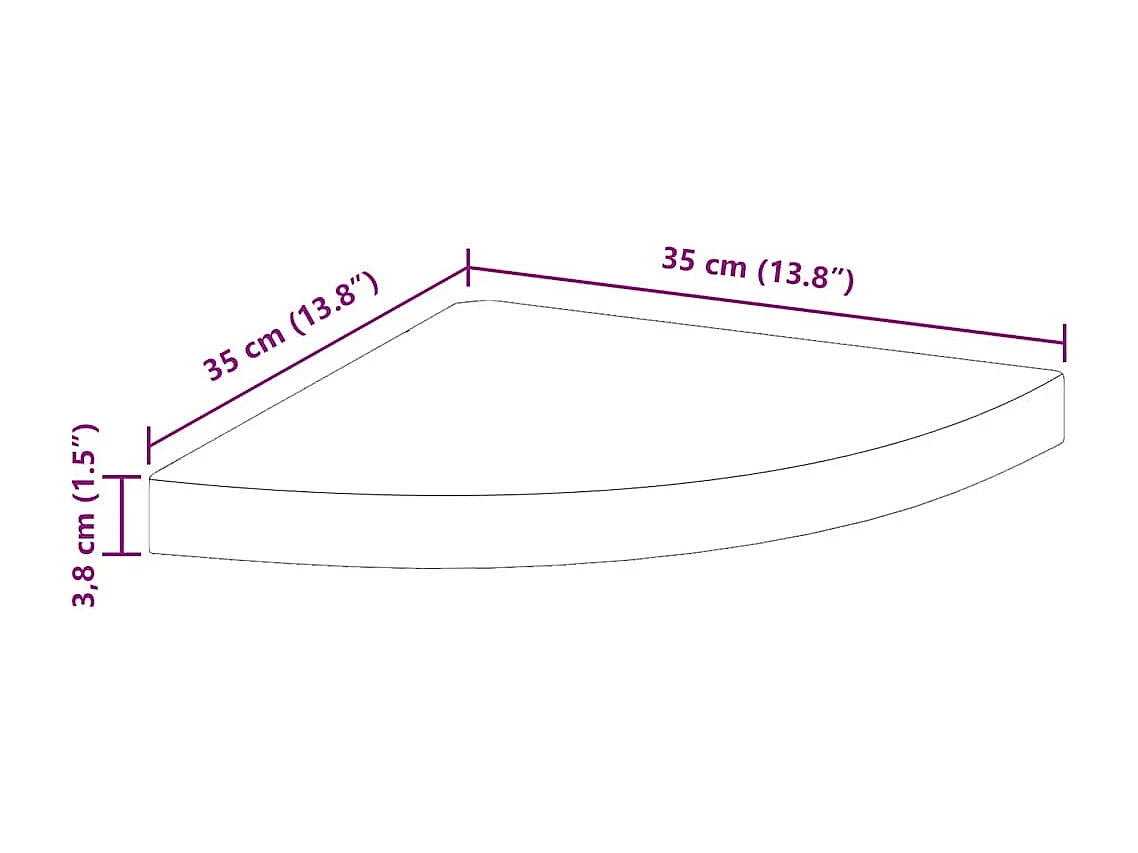 Hoekwandschappen 4 st 35x35x3,8 cm MDF eikenkleurig en wit