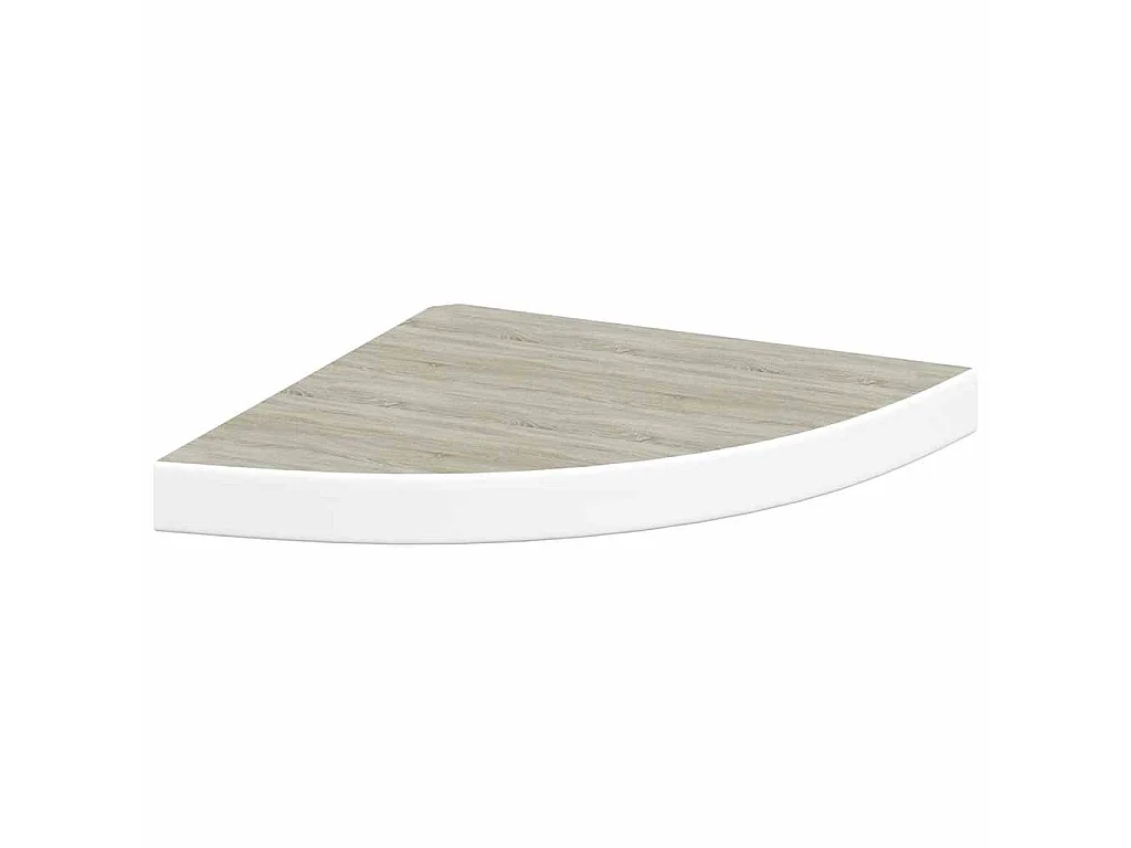 Étagères d'angle murales 4 pcs Chêne et blanc 35x35x3,8 cm MDF