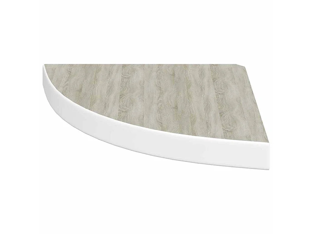 Étagères d'angle murales 4 pcs Chêne et blanc 35x35x3,8 cm MDF