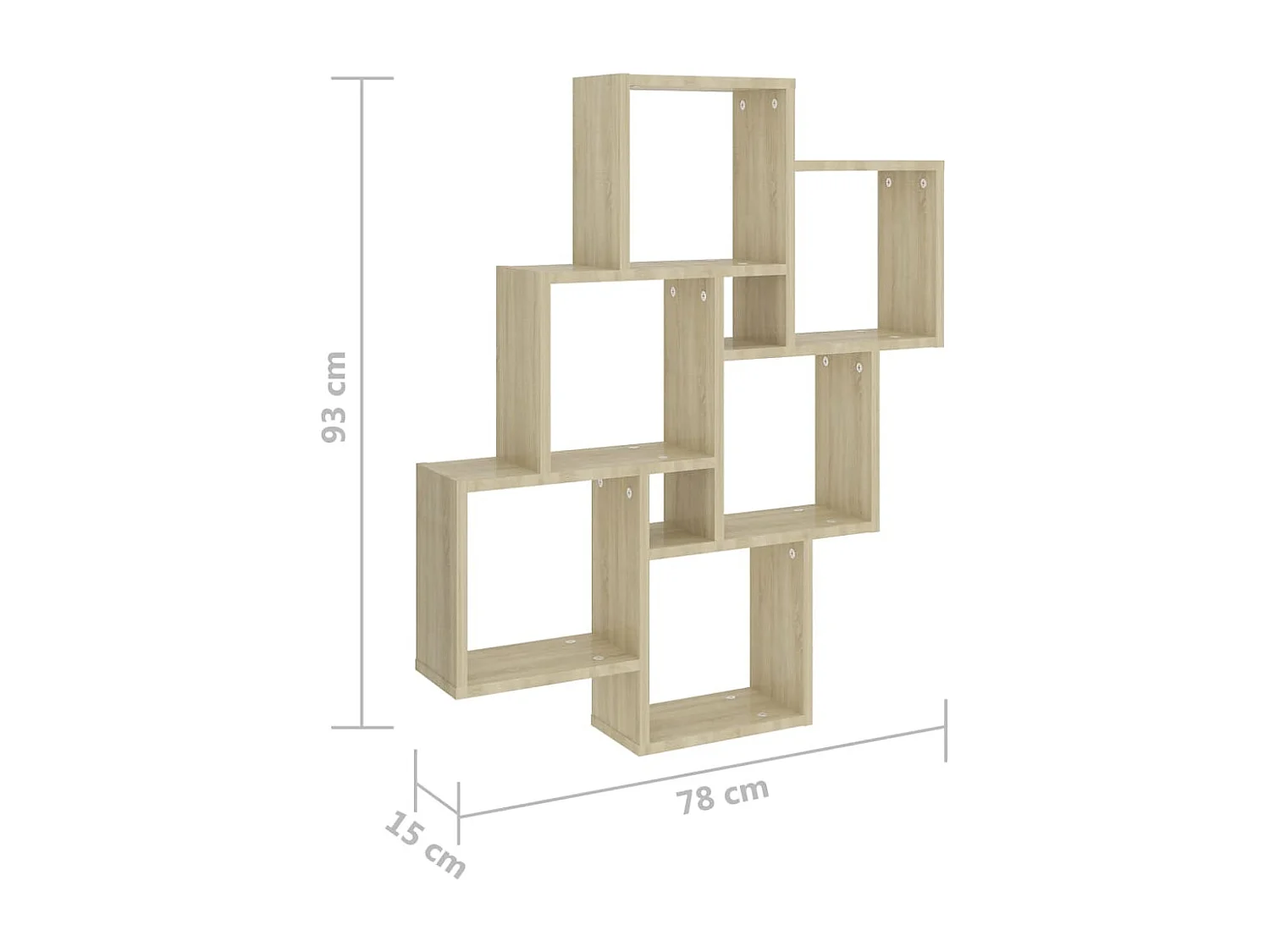Würfelregal Sonoma-Eiche 78x15x93 cm Holzwerkstoff