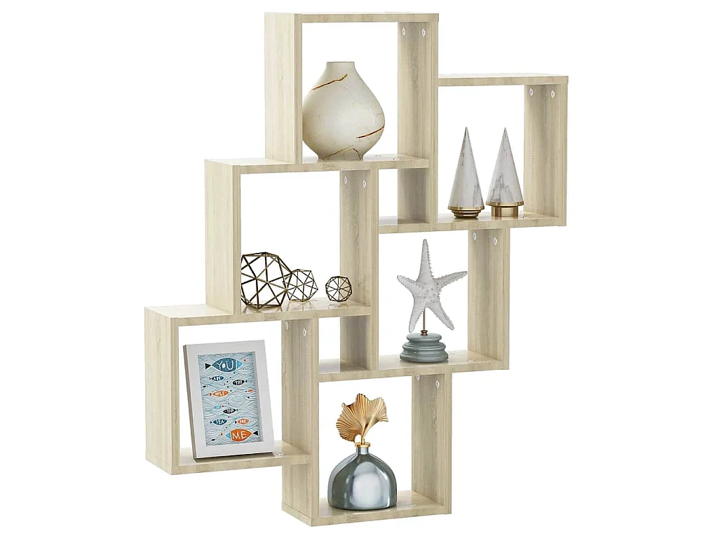 Étagère murale cube Chêne sonoma 78x15x93 cm Bois d’ingénierie