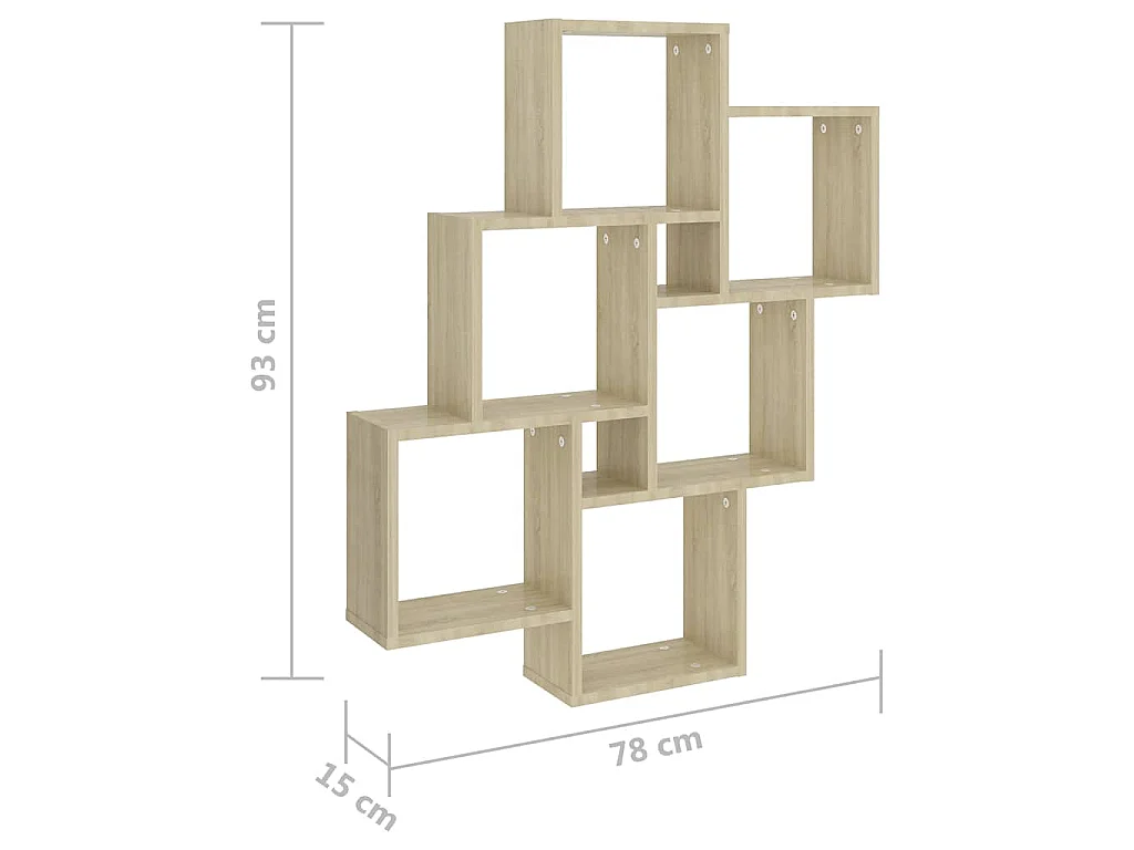 Étagère murale cube Chêne sonoma 78x15x93 cm Bois d’ingénierie