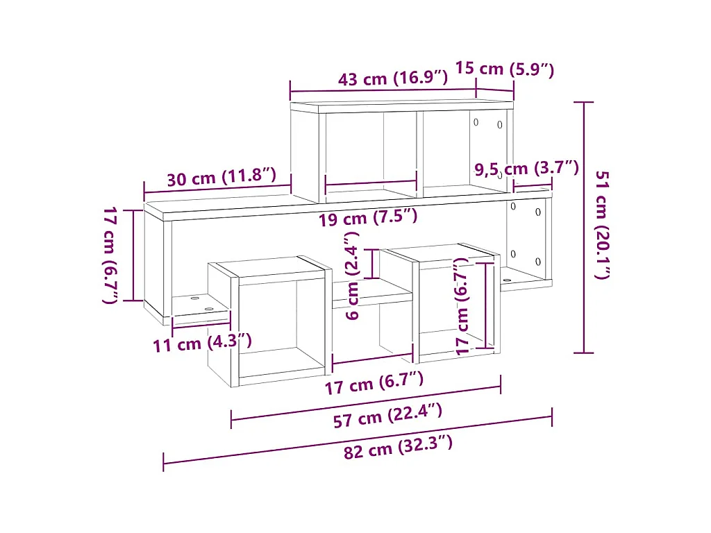 Estante pared forma de coche madera ingeniería roble 82x15x51cm