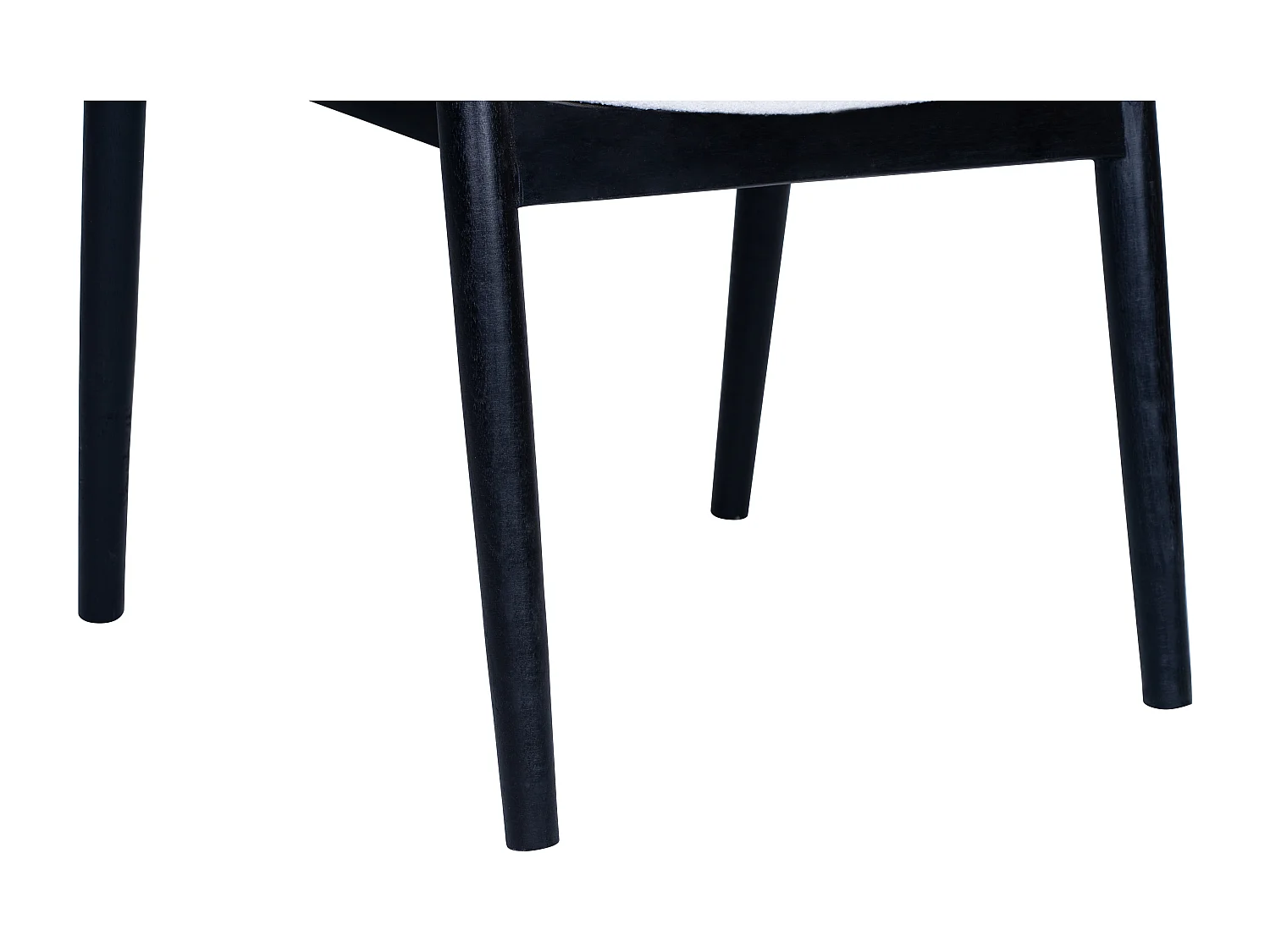 Chaise avec accoudoirs en teck et tissu bouclette - Noir et Blanc - SOUADY