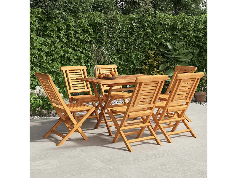 Chaises de jardin pliantes lot de 6 47x63x90cm bois massif teck