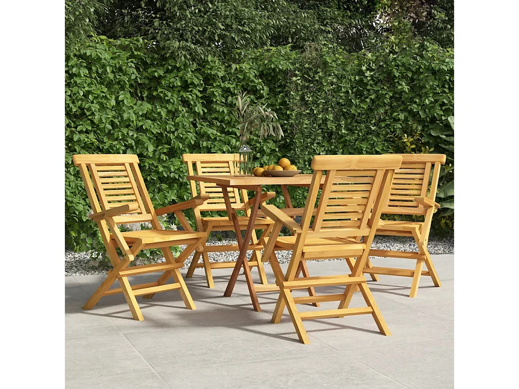 Chaises de jardin pliantes lot de 4 56x63x90cm bois massif teck