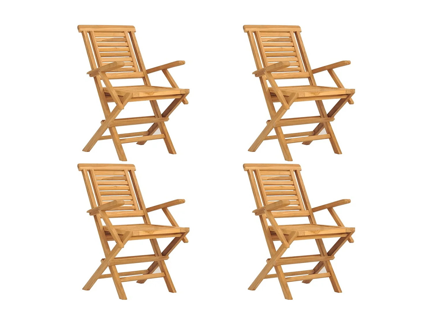 Chaises de jardin pliantes lot de 4 56x63x90cm bois massif teck