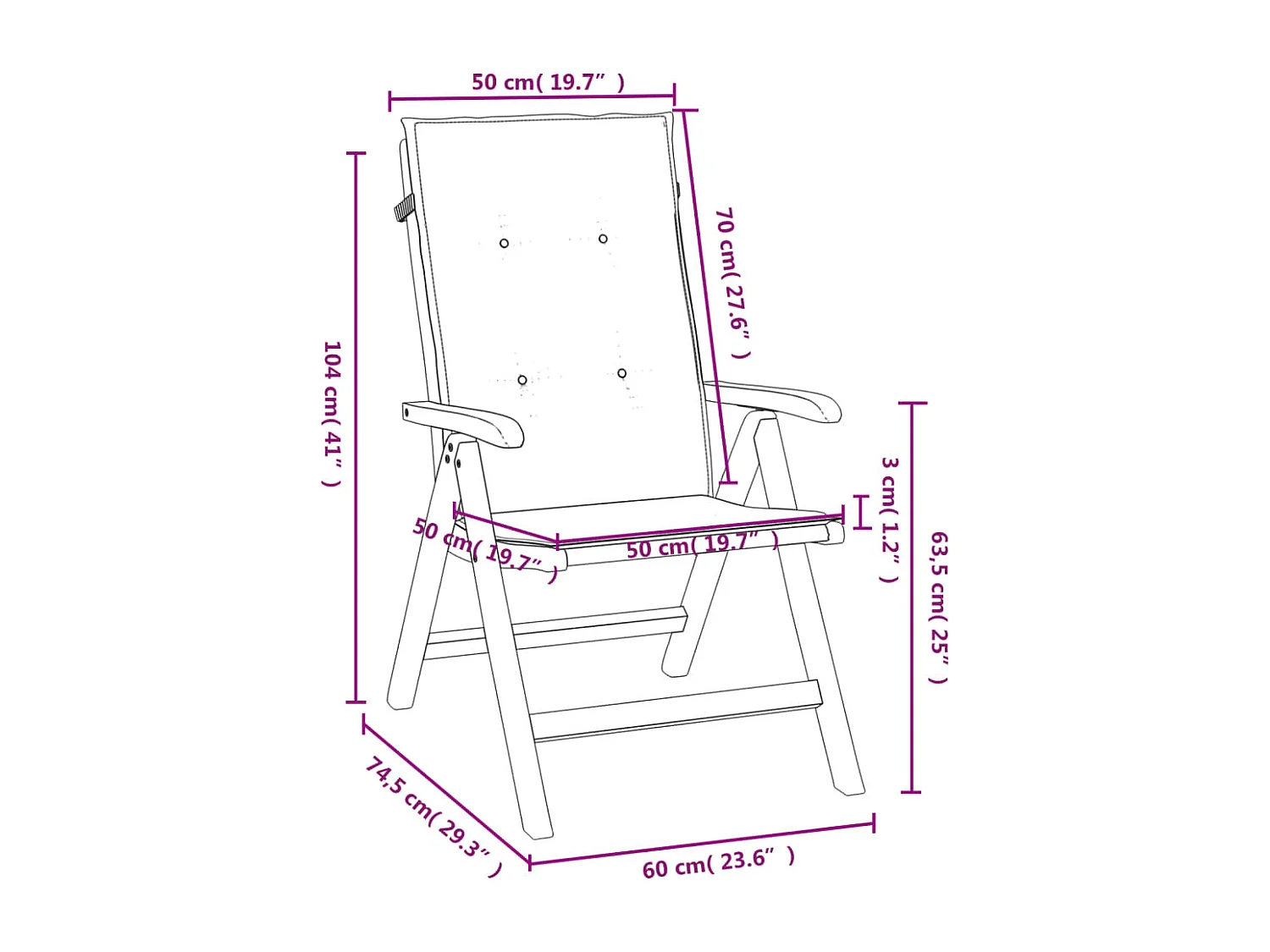 Tuinstoelen 8 st verstelbaar met kussens massief teakhout