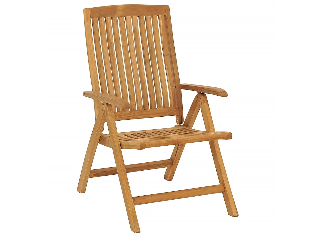 Chaises de jardin inclinables et coussins lot de 8 teck solide