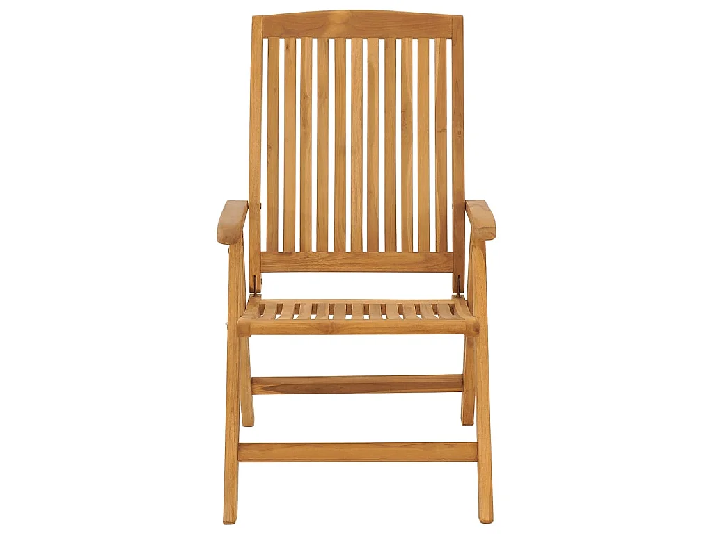 Chaises de jardin inclinables et coussins lot de 8 teck solide
